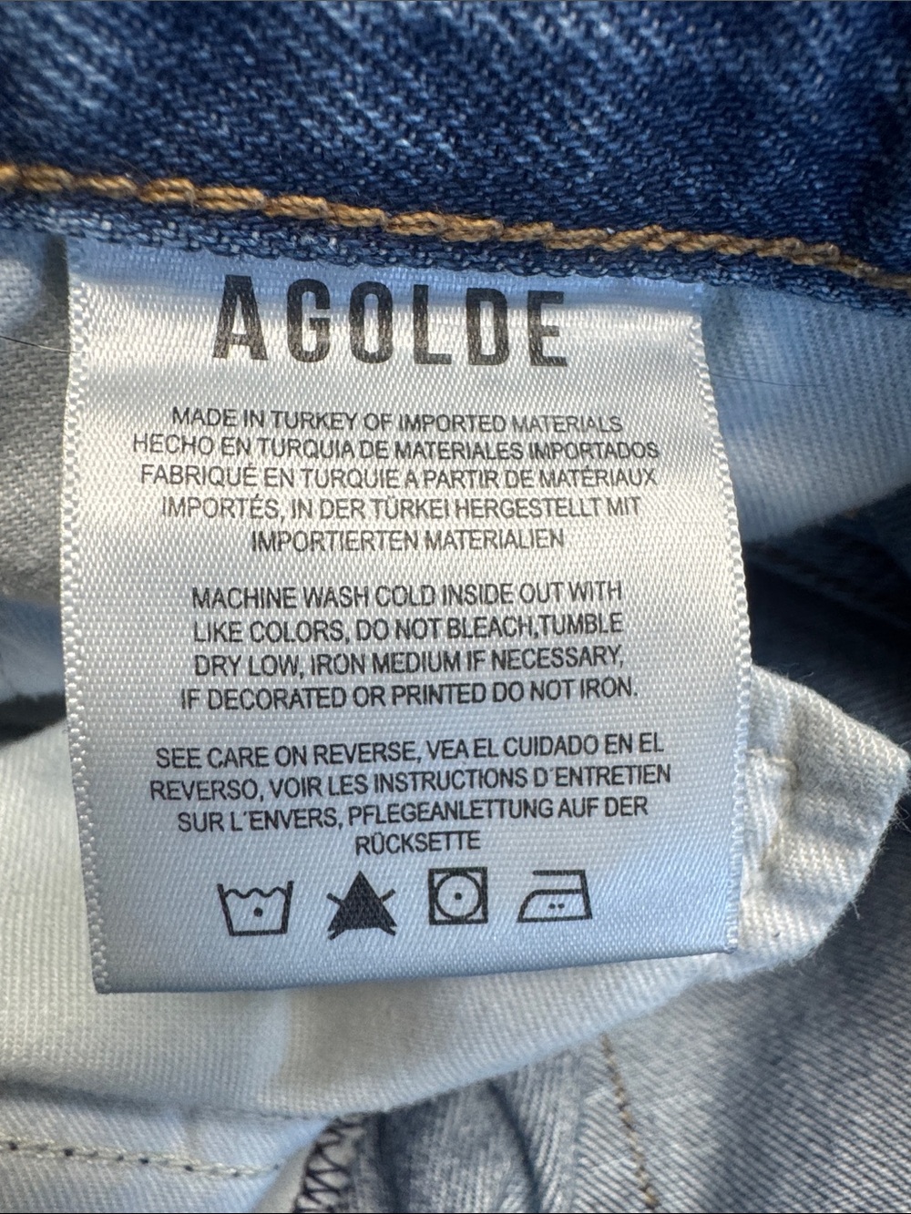 Agolde Classic Blue High-Rise Denim Shorts - Picture 8 of 15
